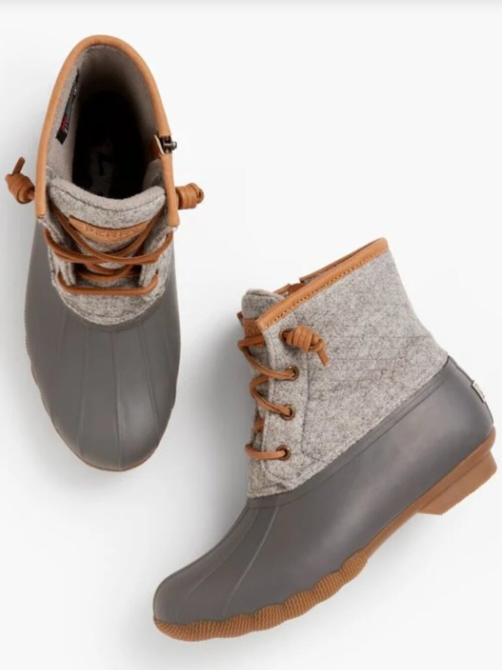 Sperry Saltwater Wool Emboss Rubber Boots, Women's Size: 10